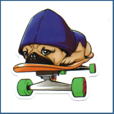 Adesivo Dog Skateboarder