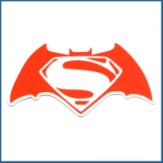 Adesivo Logo Superman e Batman