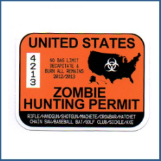 Adesivo USA - Zombie Hunting Permit (Importado)