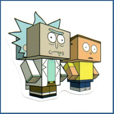 Adesivo Rick e Morty - Minecraft Feelings