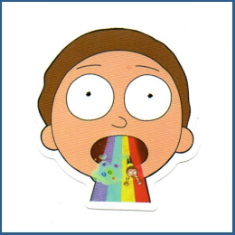 Adesivo Rick e Morty - Personagens - Morty Smith (Rainbow)