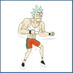 Adesivo Rick e Morty - Rick Musculoso
