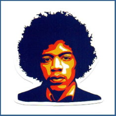 Adesivo Jimi Hendrix - Model 2