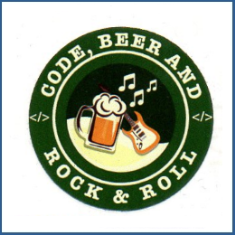Adesivo Code, Beer and Rock n' Roll