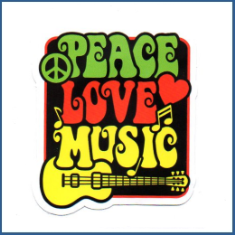 Adesivo Peace Love Music