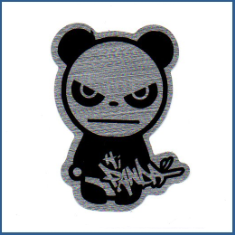 Adesivo metálico - Angry Panda