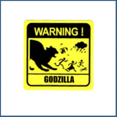 Adesivo Warning Godzilla