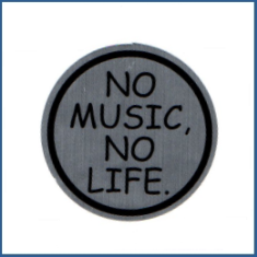 Adesivo metálico -  No Music No Life