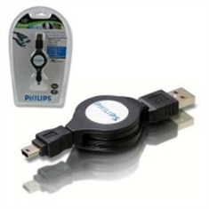 Cabo Retrátil USB 2.0 com USB A macho - USB A 5-pin Mini 5