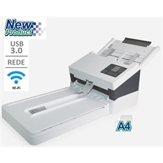 Scanner Avision AD345GFWN Mesa A4 e ADF Duplex 100fls - 60ppm/120ipm USB3.0 e Rede e WiFi