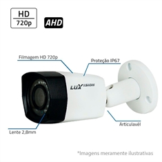 CAMERA BULLET AHD LUXVISION 1MP 1/4 20M 2.8MM IP67 (DCRE 2016/15872-1) LVC5280B