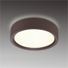 Luminária Plafon de Sobrepor Redondo Smart Em Alumínio 35cm, na cor Café - 385-3