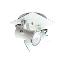 Luminária Spot Sobrepor Base Quadrada, 2 Lâmpadas E27 (rosca comum) na cor Branco - 376-2-BR
