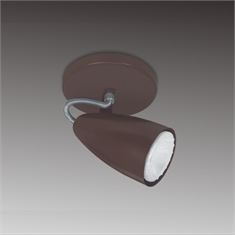 Luminária Spot Sobrepor Globo Base 13cm, 1 Lâmpada E27 (rosca comum) na cor Café - 383-1-CA