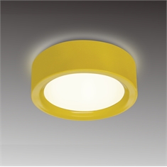 Luminária Plafon de Sobrepor Redondo Smart Em Alumínio 25cm, na cor Amarelo - 385-2