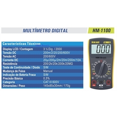 Multímetro Digital Hikari HM-1100  EQUIVALENTE  HM2000