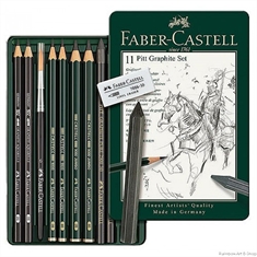 Lápis Grafite Faber-Castell Estojo Metálico com 11 peças - 112972