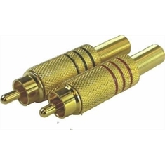 20 X Plug Rca 6mm Gold / Kit Com 10 Pçs 10-preto+10-vermelho