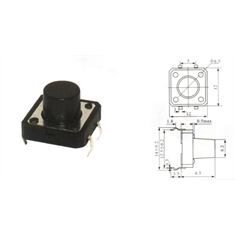 100 X Chave Tact Tactil Toque 12x12x8,5mm / Kit Com 100 Pçs