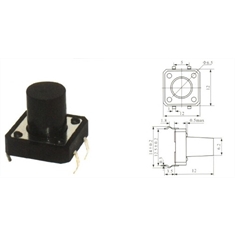 100 X Chave Tact Tactil Toque 12x12x12mm / Kit Com 100 Pçs