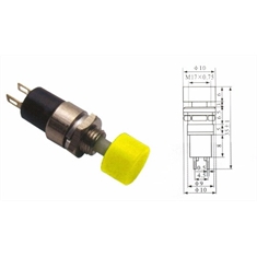 Chave Botão Ds-323 Push Button Na Amarelo Kit C/20 Pçs