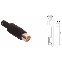 120x Conector Hpm-401 Pt Plug Rca Fêmea Plástico P/ Extensão