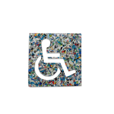 Placas de Sinalização Cadeirante Sustentável Mosaico de Cartão