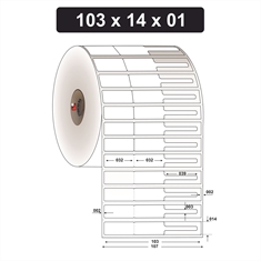 Etiqueta Adesiva para Jóias e Bijuterias BOPP - 103 x 14 mm e 1 Col. - Rolo 35m, Tubete 1
