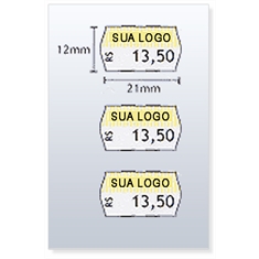 Etiqueta para Etiquetadora Preços, MX 5500 Plus S, Tam. 21 x 12 mm. Caixa com 100 rolos.