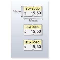 Etiqueta para Etiquetadora Preços, MX 5500 Plus, tam. 21 x 12 mm. Caixa com 100 rolos.