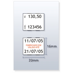 Etiqueta para Etiquetadora Preços, MX 7700 Plus, tam. 20 x 16 mm. Caixa com 100 rolos.