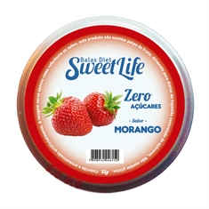 Bala sem açúcar Sweet Life 32g - Morango