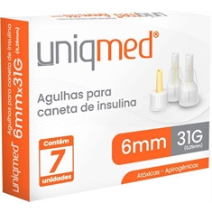Agulhas Caneta de Insulina UNIQMED 6mm c/ 100 Unidades - PROMOPACK C/ 2 CAIXAS + 1 CX de Álcool Swabs GRÁTIS