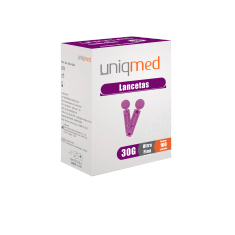 Lancetas Uniqmed 30G c/ 100 unidades (compatível com todos lancetadores menos linha Accu Chek)