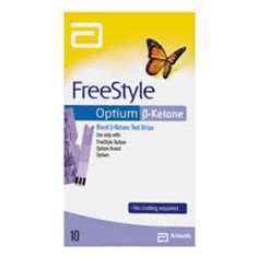 FreeStyle Optium Tiras Testes Cetona com 10 (compatível com Freestyle Optium XCEED e NEO) - Validade das tiras 02/2023