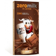 Chocolate Zeromilk Crisp- 0% Lactose Display 6x80g