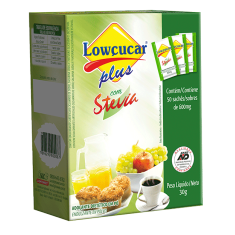 Adoçante Lowçucar Plus com Stevia Sachê 0,6G Caixa com 50 unidades