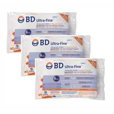 Seringa para Insulina BD Ultrafine 0,5mL (50UI) Agulha 6x0,25mm 31G - PACK COM 30 SERINGAS