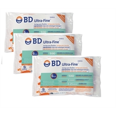 Seringa para Insulina BD Ultrafine 1mL (100UI) Agulha 6x0,25mm 31G - PACK COM 30 SERINGAS